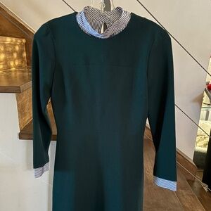 Sandro short green dress with collar